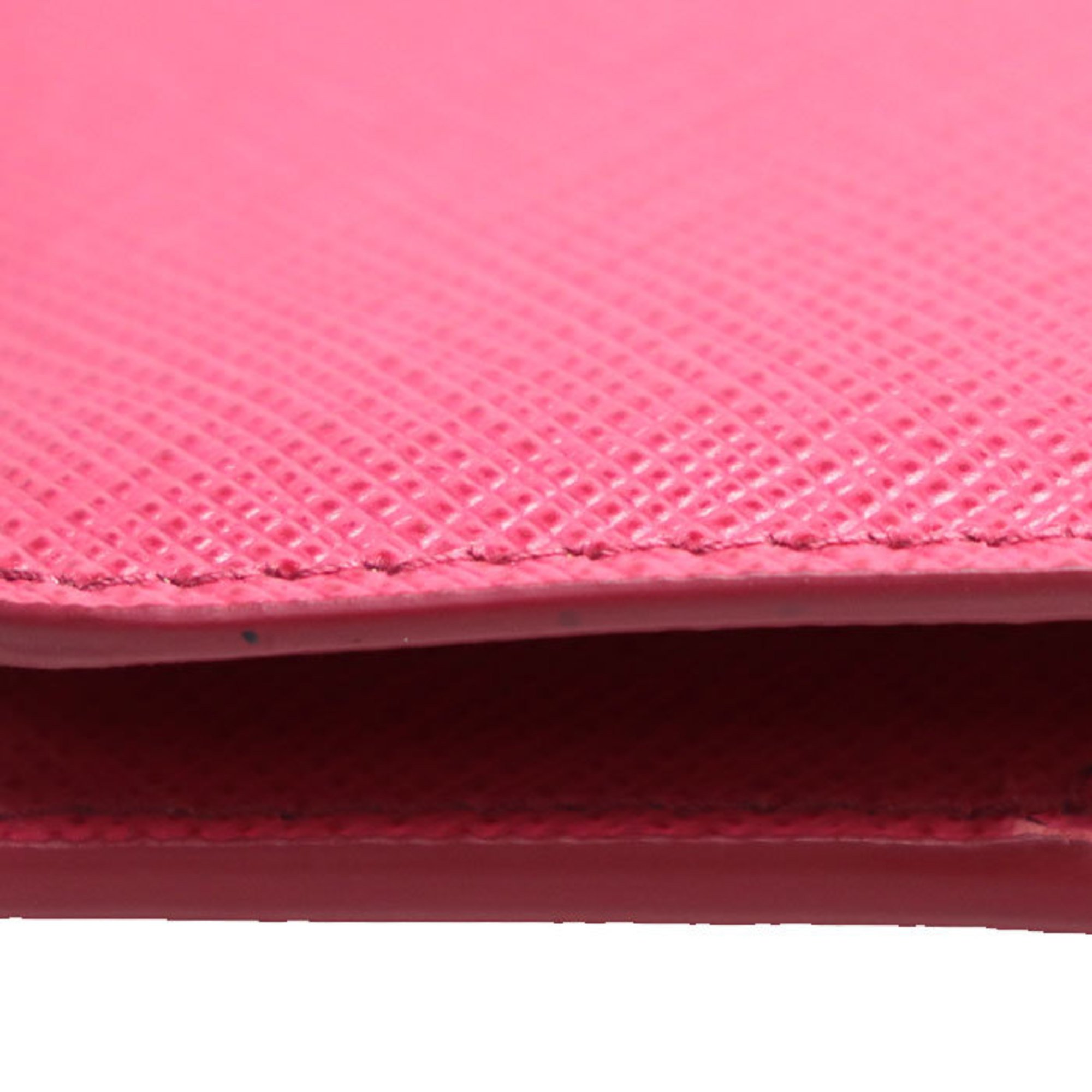 PRADA Saffiano Card Case Pass Pink 1MC004 QWA F0505 Women's