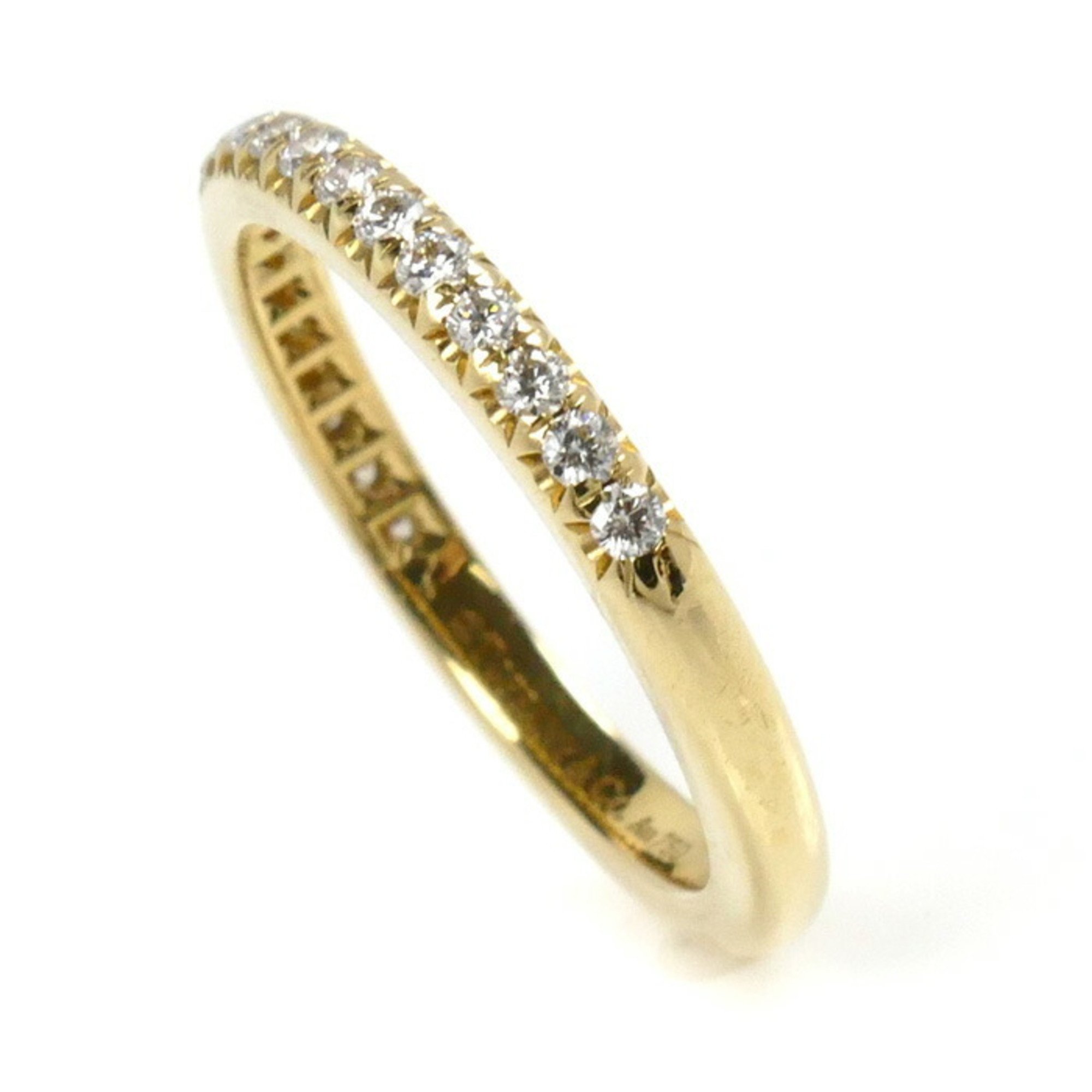 TIFFANY&Co. Tiffany K18YG Yellow Gold Soleste Half Eternity Ring Diamond Size 6.5 2.2g Women's