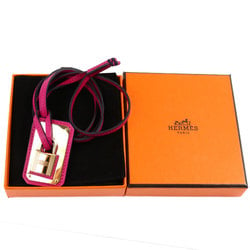 HERMES Swift Leather Metal O'Kelly GM Padlock Necklace 33.4g - 82cm Y Stamp Women's