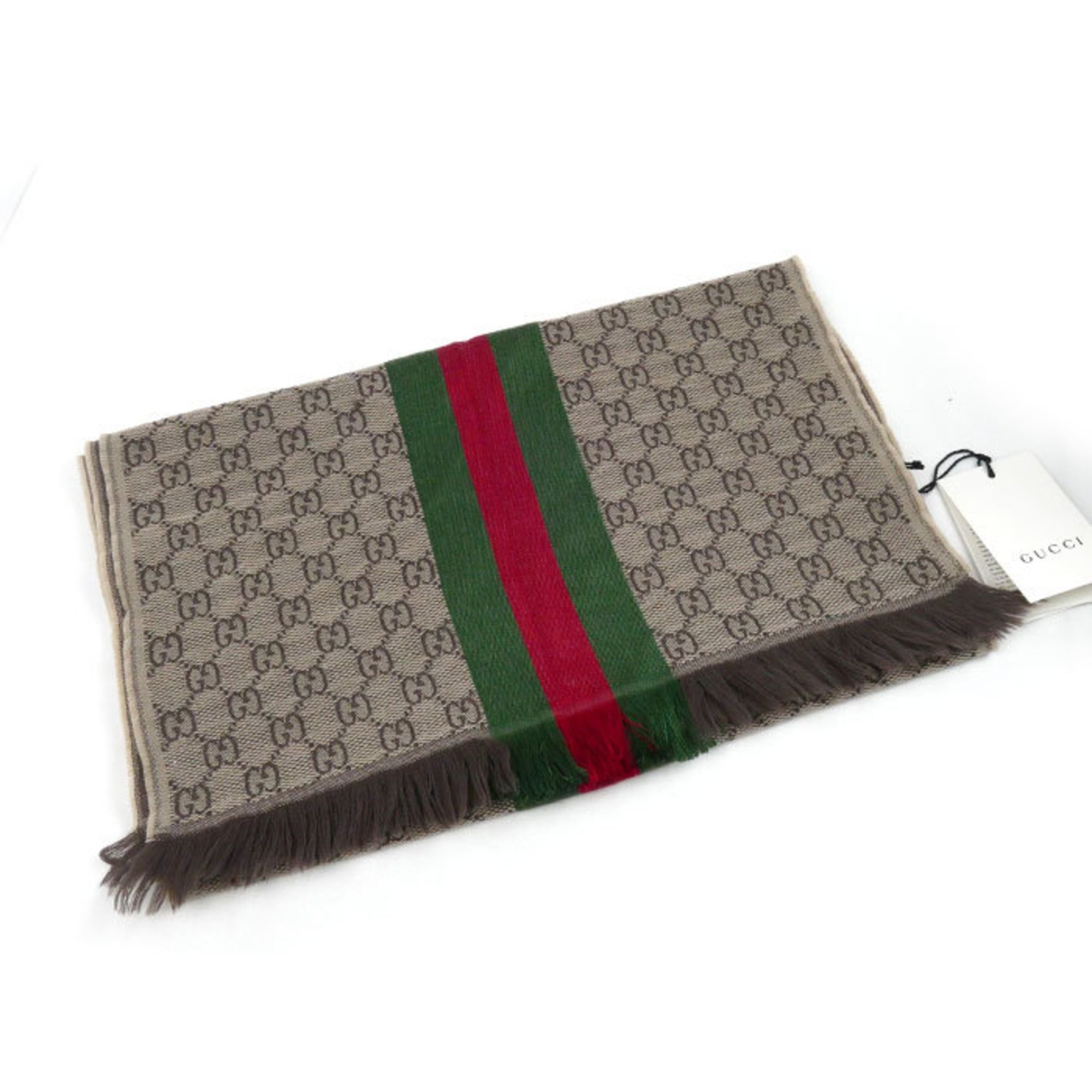 GUCCI Gucci Sherry Line Scarf Brown Beige 147351 4G704 2766 Unisex