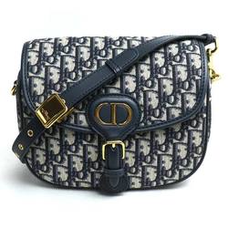 Christian Dior Bobby Medium Shoulder Bag Navy Beige M9319UTZQ M928 Women's