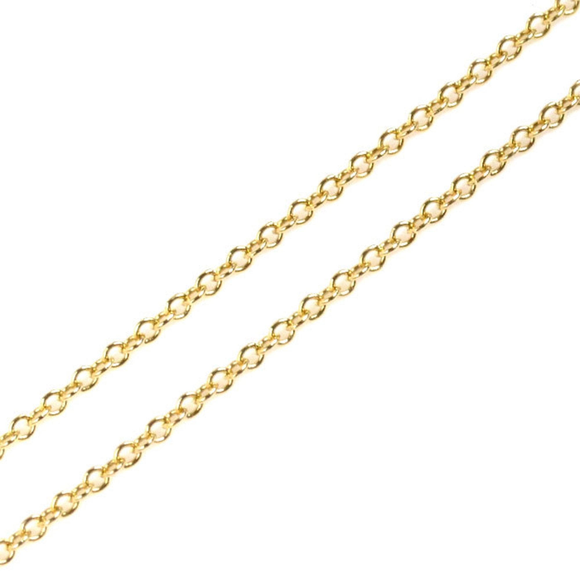 TIFFANY&Co. Tiffany K18YG Yellow Gold Cross Stitch Necklace Diamond 2.6g 42cm Women's