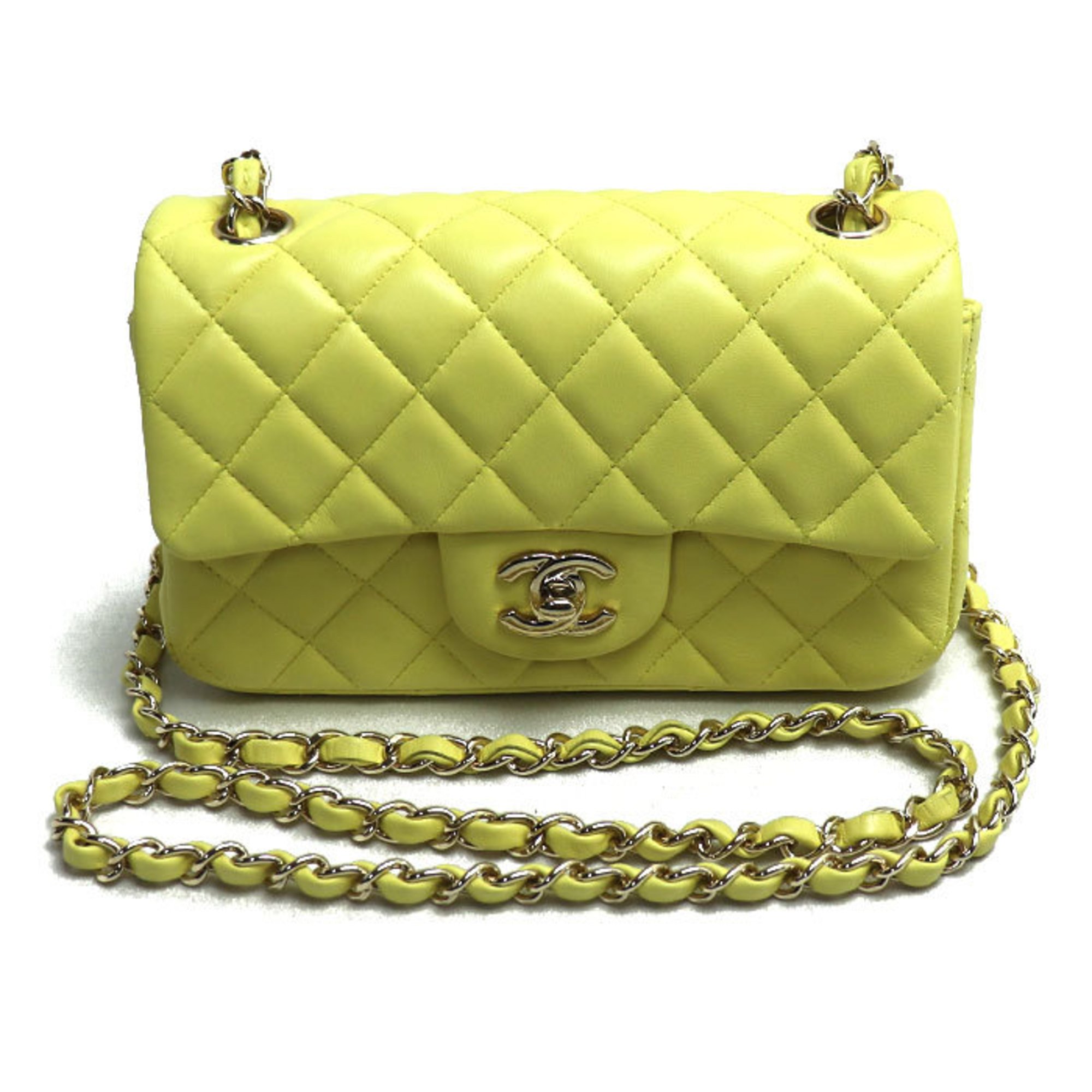 CHANEL Chanel Matelasse 20 Shoulder Bag Yellow A69900 Women's