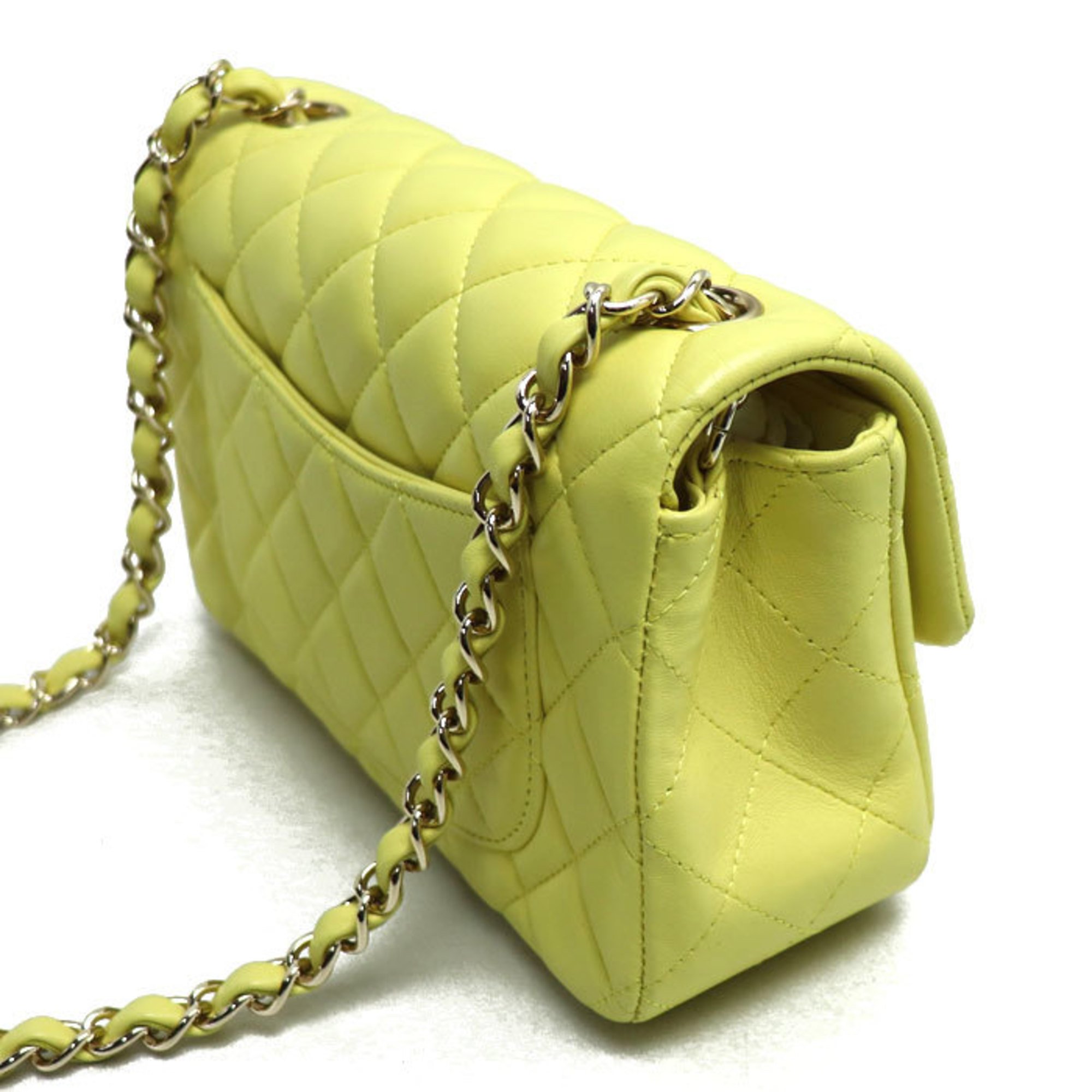 CHANEL Chanel Matelasse 20 Shoulder Bag Yellow A69900 Women's