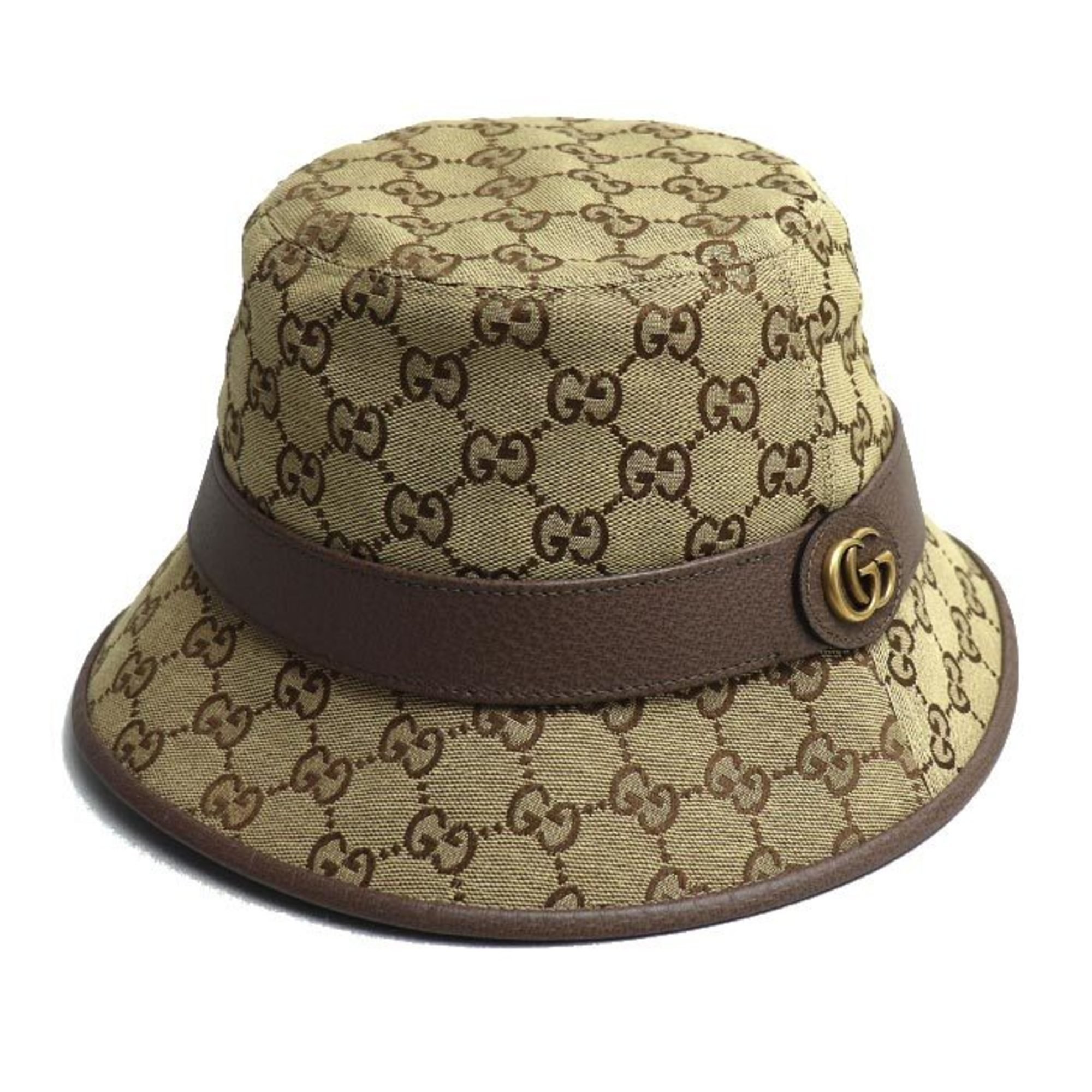 GUCCI GG Canvas Fedora Hat, Bucket Beige, 576587, 4HG62, 2564, M/58, Men's