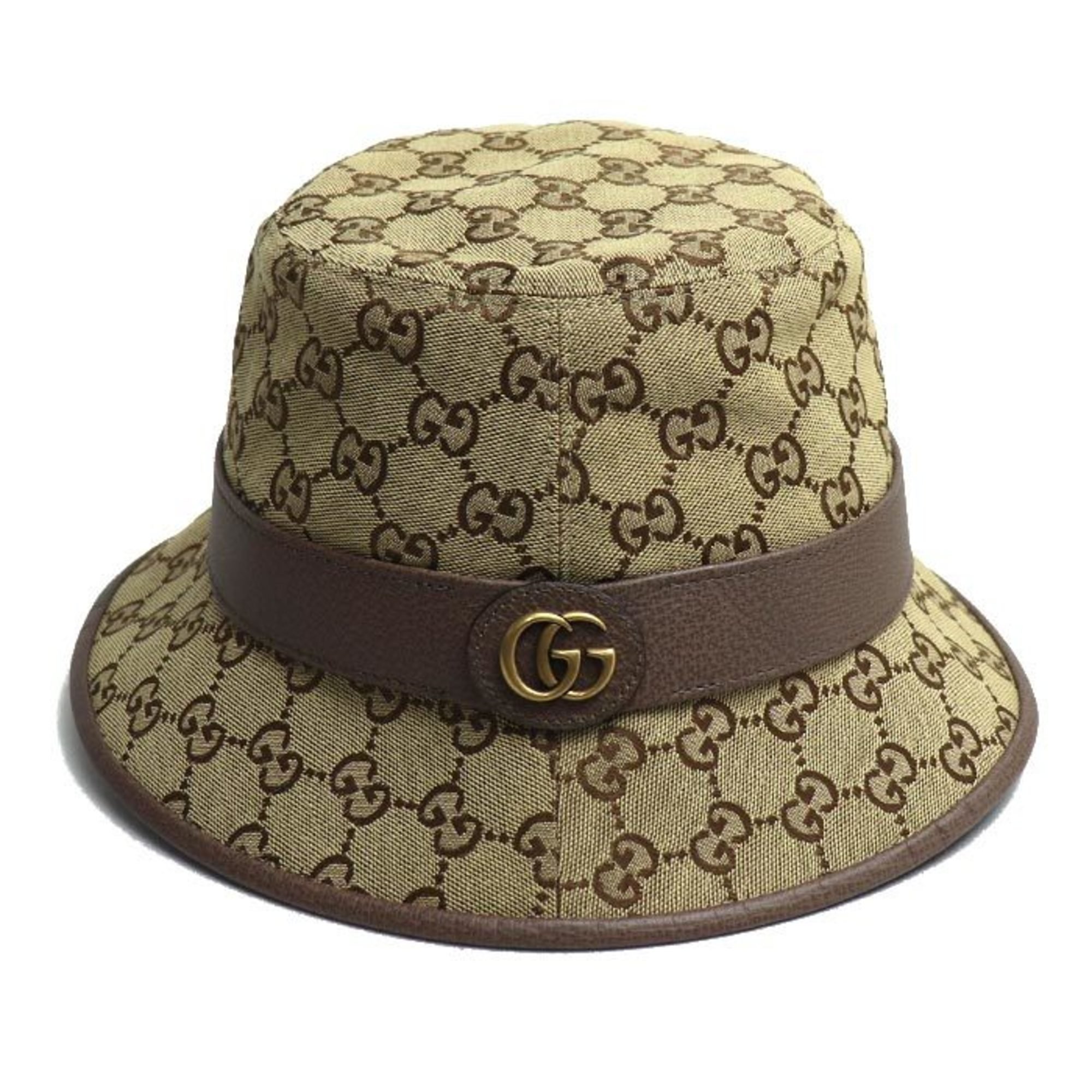 GUCCI GG Canvas Fedora Hat, Bucket Beige, 576587, 4HG62, 2564, M/58, Men's