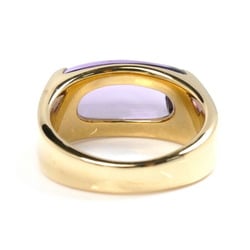 BVLGARI Bvlgari 18K Yellow Gold Tronchetto Ring with Amethyst, Size 10, 8.9g, Women's