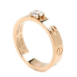 CARTIER K18PG Pink Gold Love Solitaire Ring N4250150 Diamond 0.25ct Size 9.5 50 4.2g Women's