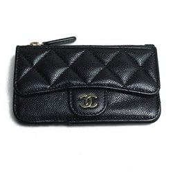 CHANEL Chanel Matelasse Classic Zip Card Case Coin Black AP2570 Women's