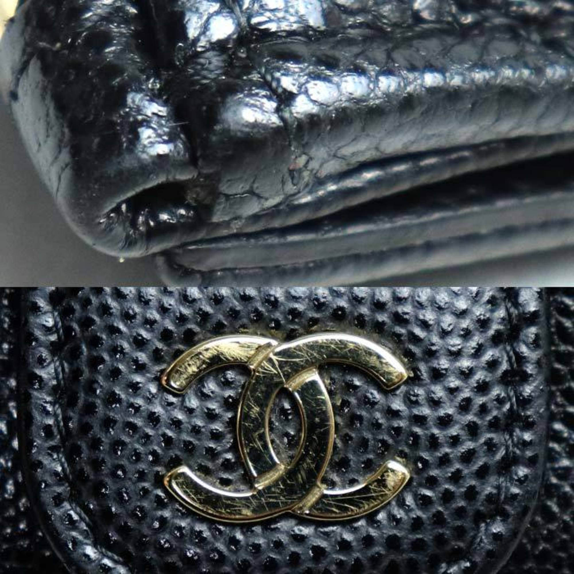 CHANEL Chanel Matelasse Classic Zip Card Case Coin Black AP2570 Women's