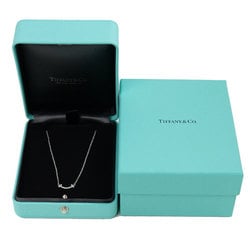 TIFFANY&Co. Tiffany K18WG White Gold T Smile Necklace 62617799 Diamond 2.4g Women's