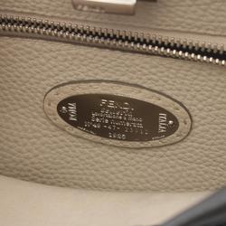 FENDI Peekaboo Regular Selleria Handbag Bag Leather Women's Grey 8BN290 Q0J