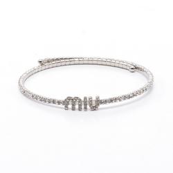 Miu Miu Miu Choker Stainless Steel Crystal Women's Silver Clear 5JC8712DNC