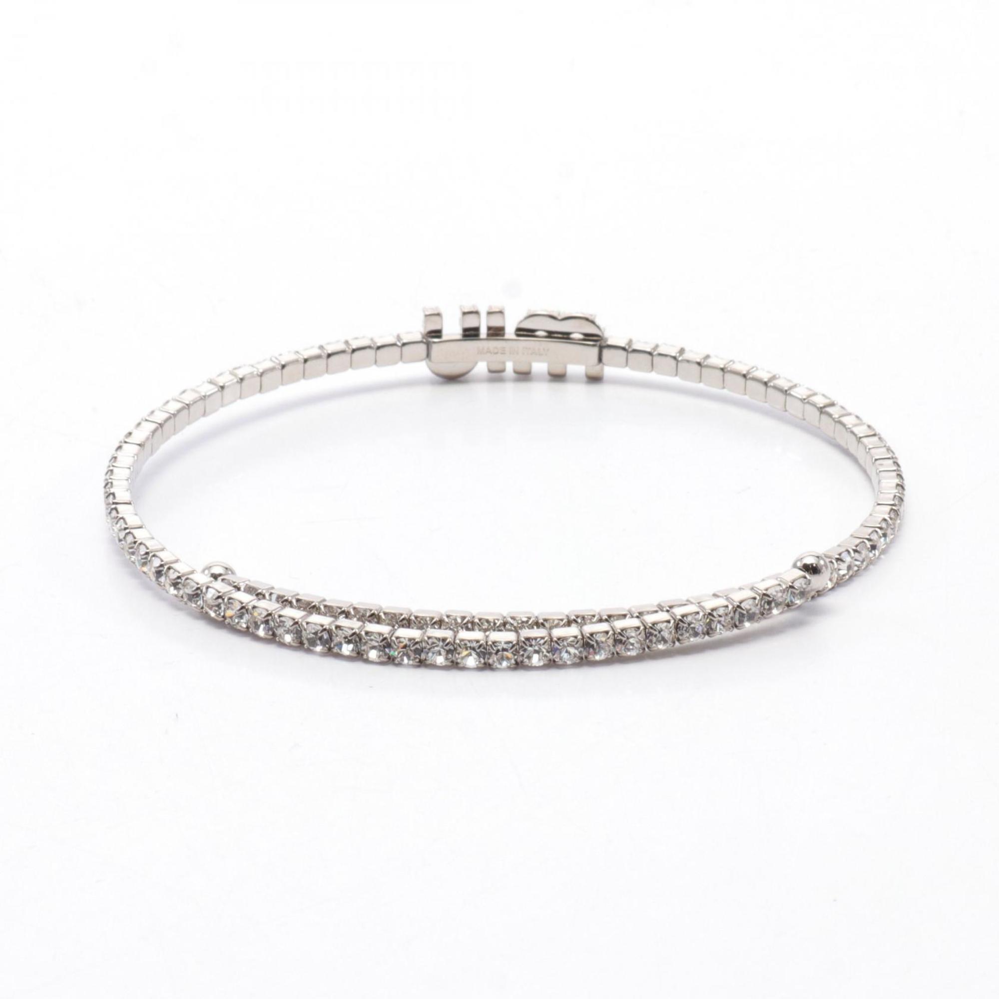 Miu Miu Miu Choker Stainless Steel Crystal Women's Silver Clear 5JC8712DNC