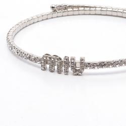 Miu Miu Miu Choker Stainless Steel Crystal Women's Silver Clear 5JC8712DNC