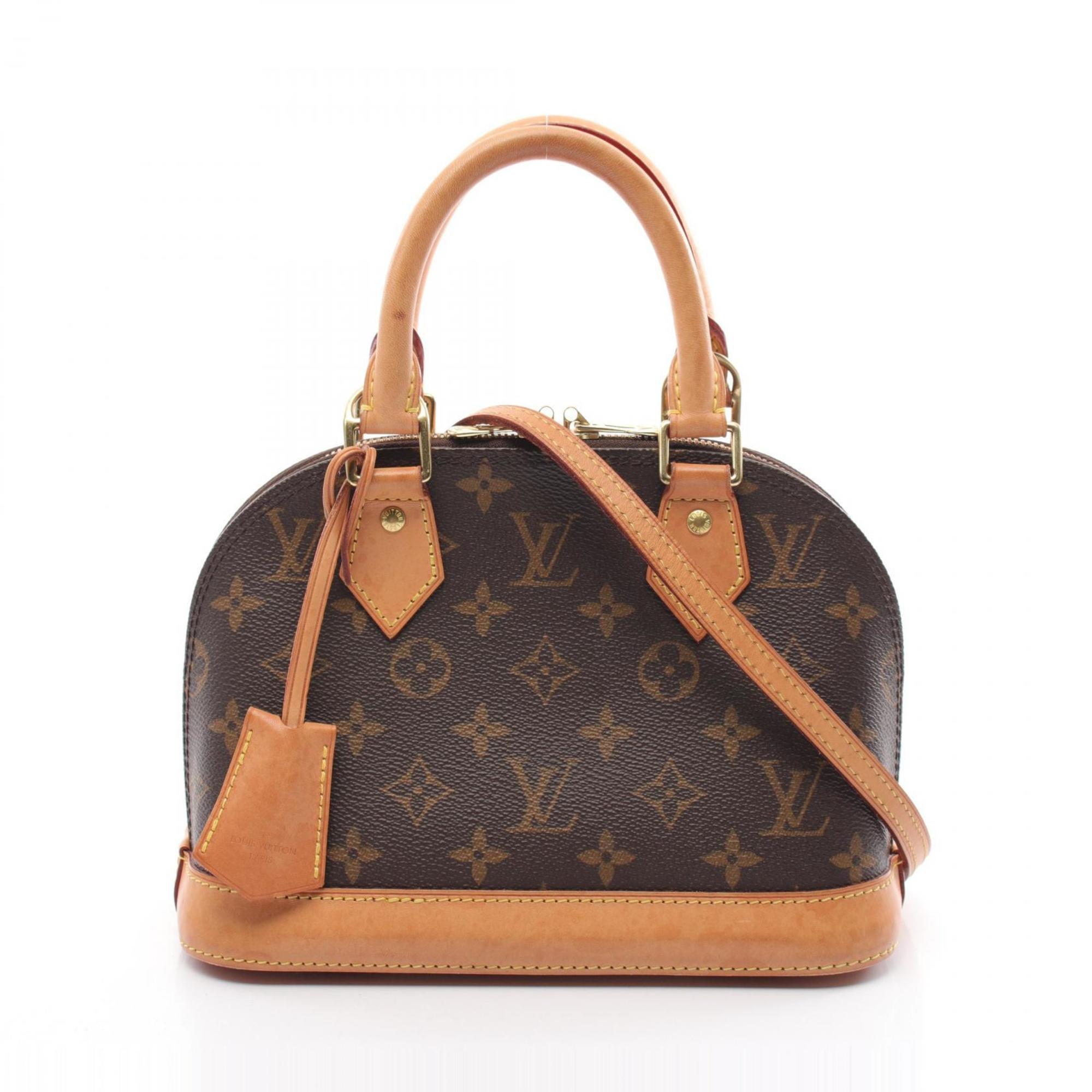 Louis Vuitton Alma BB Monogram Handbag Bag Coated Canvas Leather Women's Brown M53152