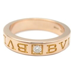 BVLGARI B-zero1 Double 1P Diamond Ring, K18PG (Pink Gold), Diamond, Women's, Clear