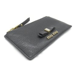 Miu Miu Miu Coin Card Holder Wallet/Coin Case Wallet Leather Women's Black 5MB006