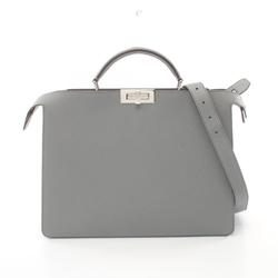 FENDI Peekaboo I See You Medium Handbag Bag Leather Men's Grey 7VA529