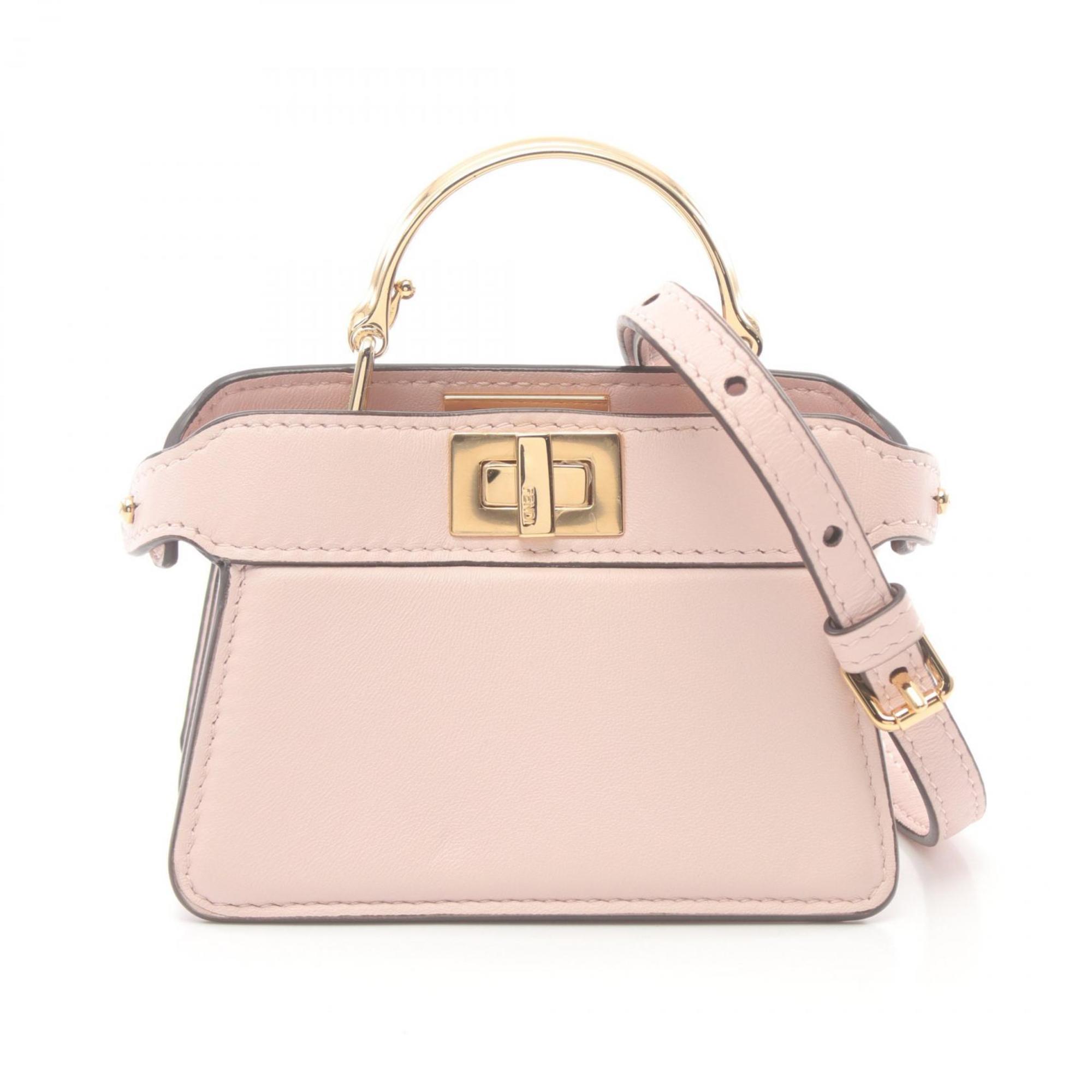 FENDI Peekaboo I See You Small Micro Handbag Bag Leather Women's Pink 7AS106