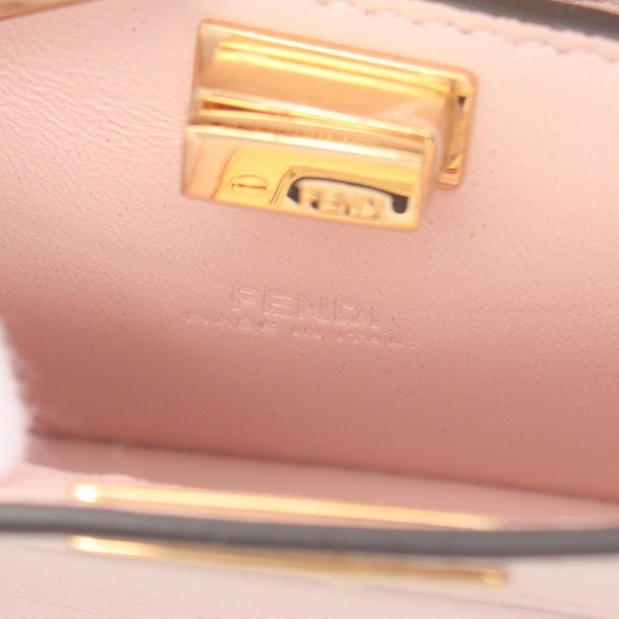 FENDI Peekaboo I See You Small Micro Handbag Bag Leather Women's Pink 7AS106