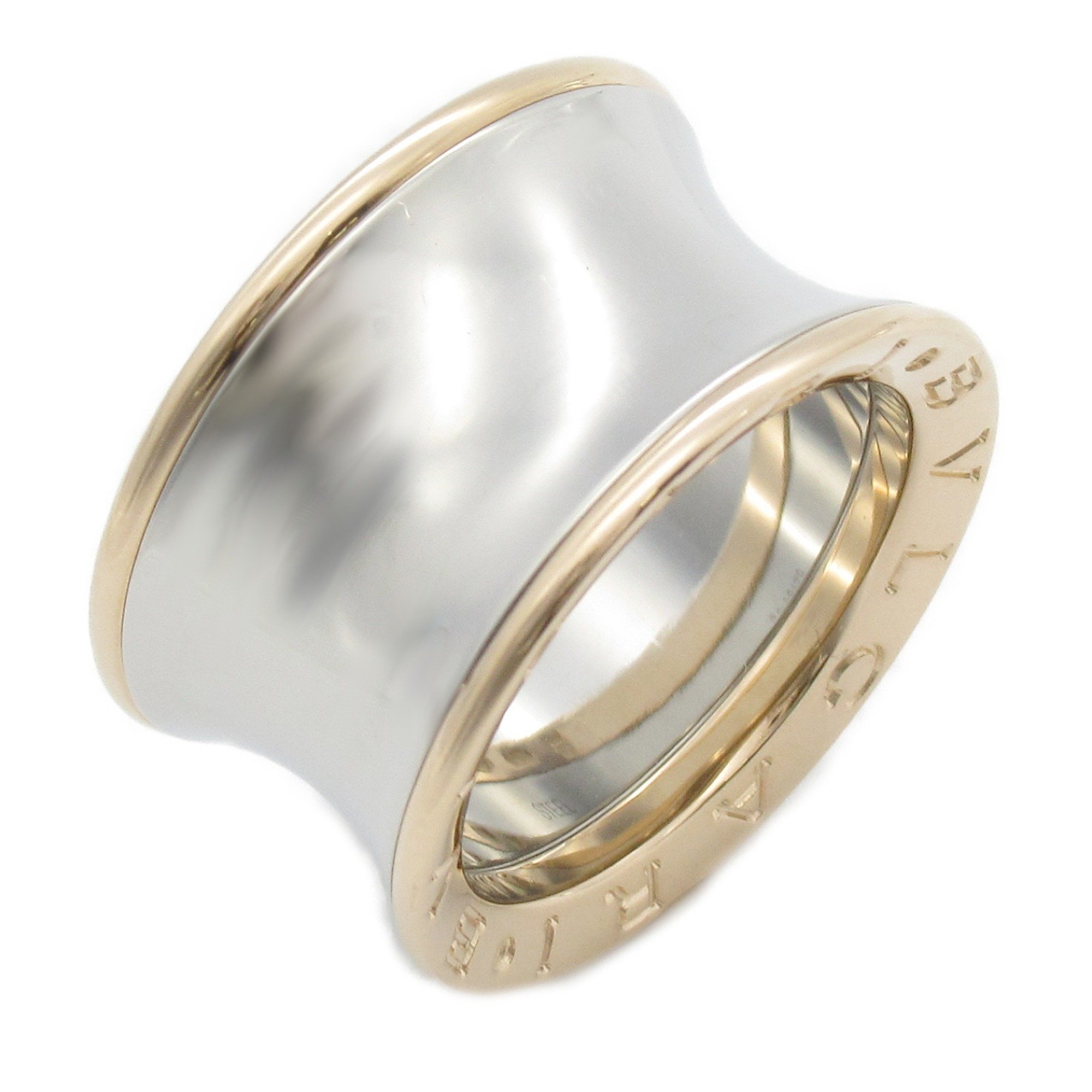 BVLGARI B-zero1 Anish Kapoor Ring, K18PG (pink gold), stainless steel, men's, women's, silver, AN855685