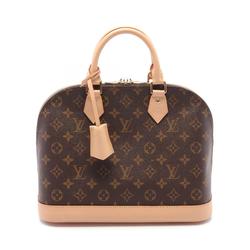 Louis Vuitton Alma Handbag Bag Coated Canvas Leather Monogram Women's Brown M53151