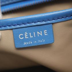 CELINE Luggage Nano Shopper Handbag Bag Suede Leather Women's Blue 168243