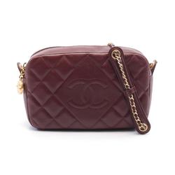 CHANEL Matelasse Shoulder Bag Leather Women's Bordeaux