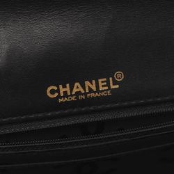 CHANEL Wild Stitch Shoulder Bag Leather Women's Black A14687