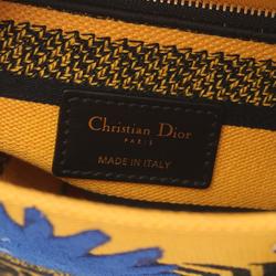 Christian Dior Dior Lady Handbag Bag Canvas Women's Yellow Multicolor