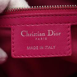 Christian Dior Dior Cannage Shoulder Bag Leather Women's Pink