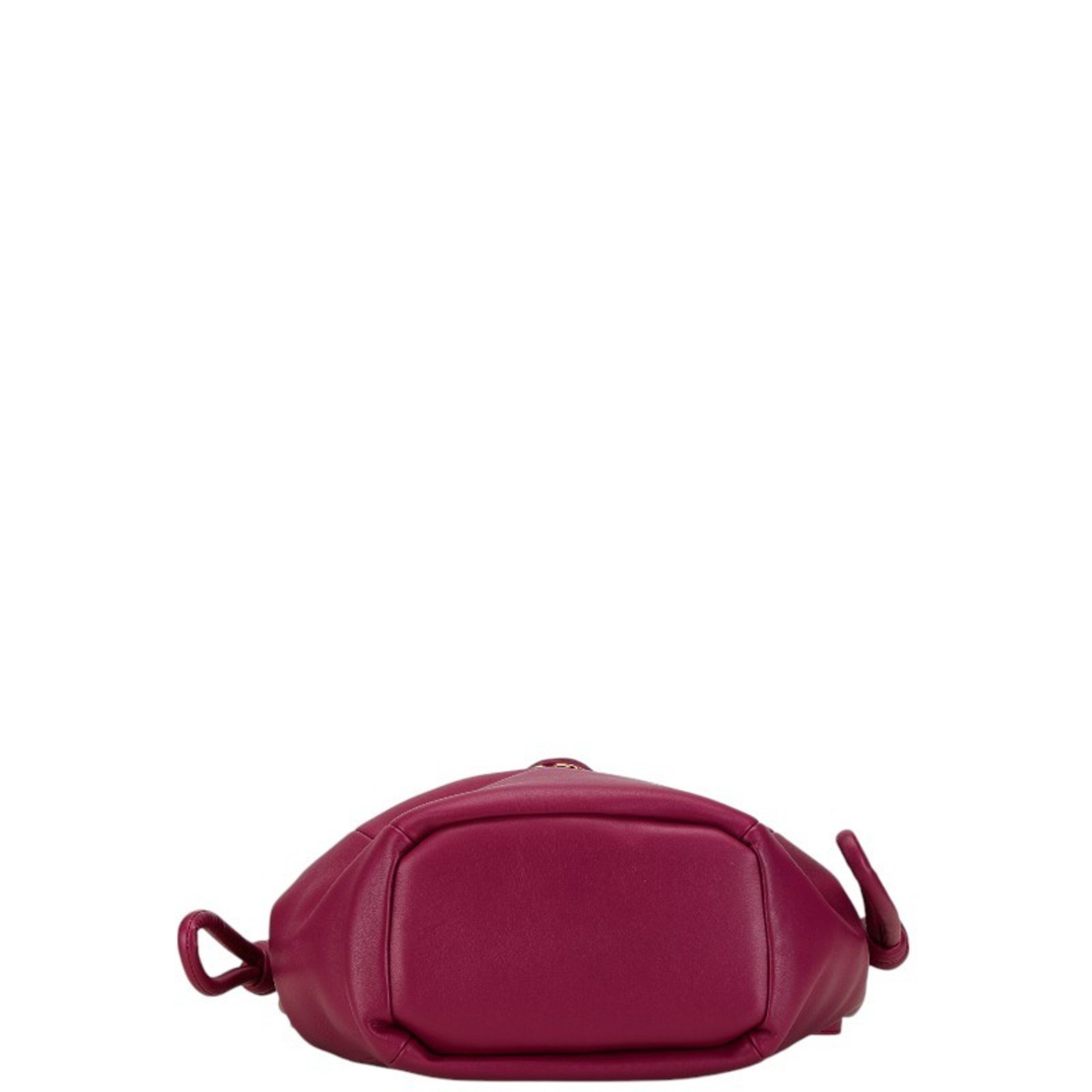 Bottega Veneta Beak Handbag 666531 Cinnabar Purple Calf Leather Women's BOTTEGAVENETA