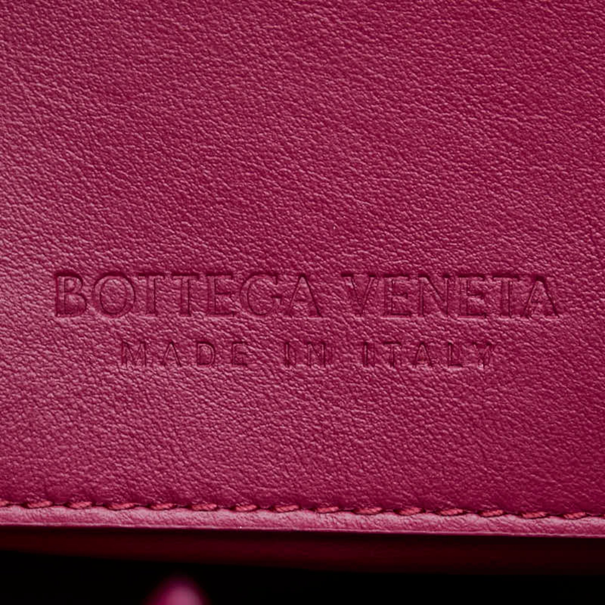 Bottega Veneta Beak Handbag 666531 Cinnabar Purple Calf Leather Women's BOTTEGAVENETA