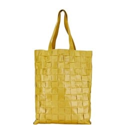 Bottega Veneta Maxi Intrecciato Tote Bag Yellow Calf Leather Women's BOTTEGAVENETA