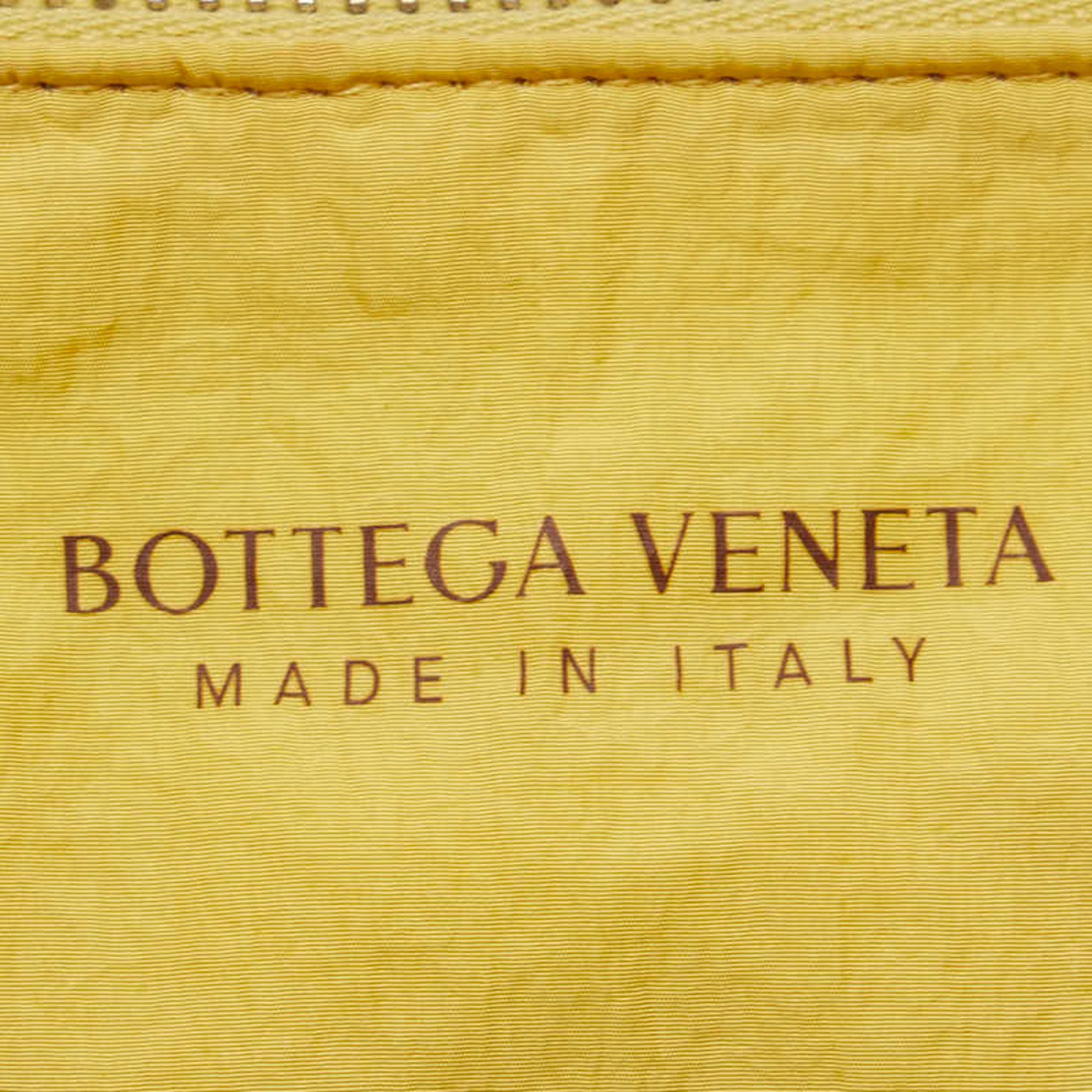 Bottega Veneta Maxi Intrecciato Tote Bag Yellow Calf Leather Women's BOTTEGAVENETA