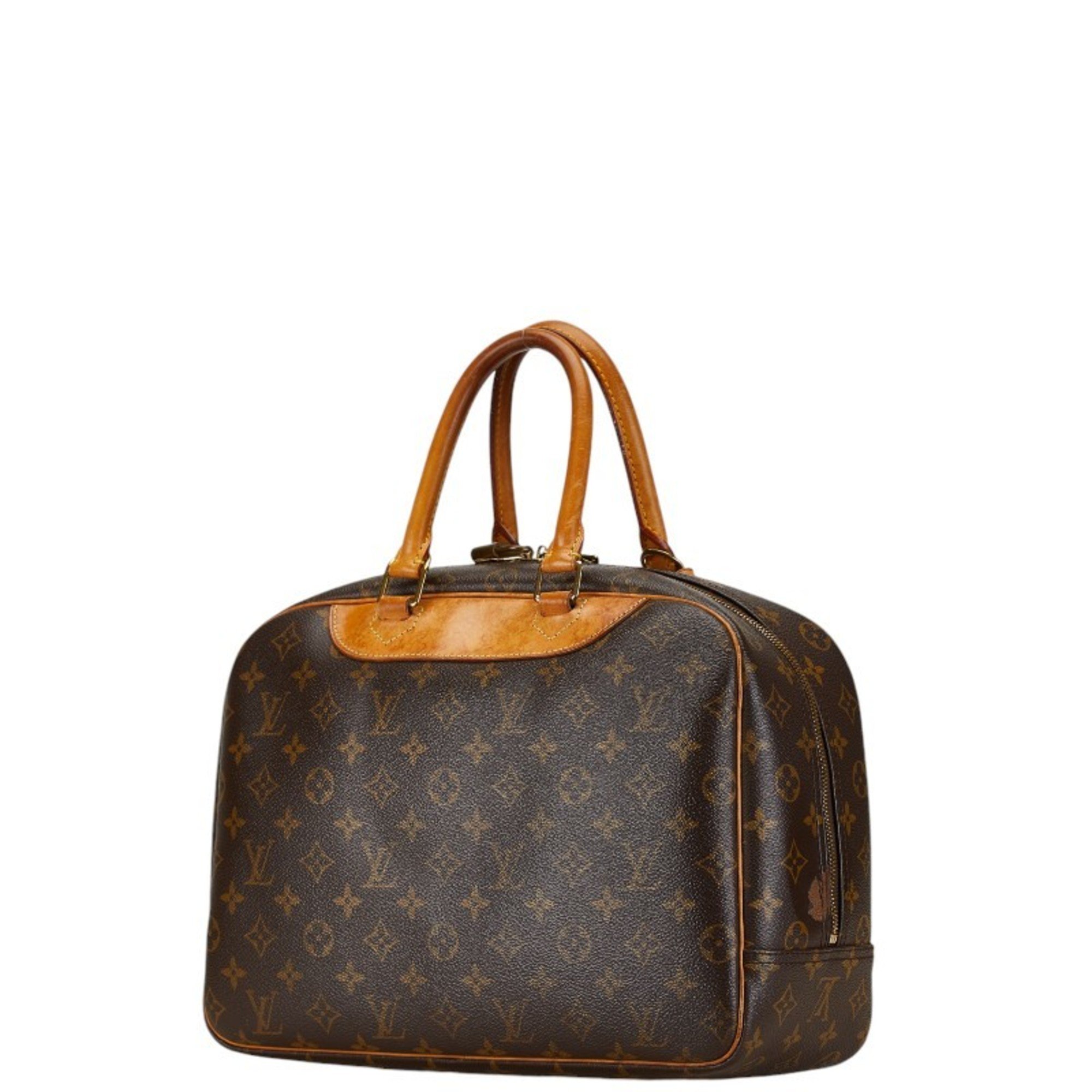 Louis Vuitton Monogram Deauville Handbag M47270 Brown PVC Leather Women's LOUIS VUITTON