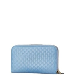 Gucci Guccissima Round Long Wallet 449391 Light Blue PVC Leather Women's GUCCI