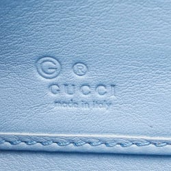 Gucci Guccissima Round Long Wallet 449391 Light Blue PVC Leather Women's GUCCI