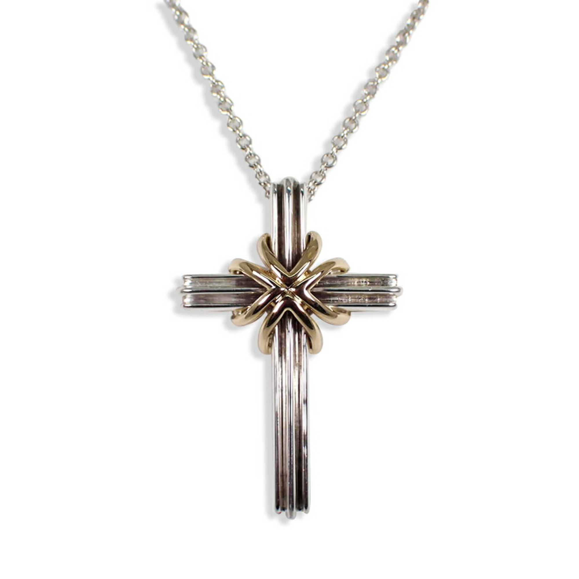 TIFFANY Tiffany 925 Signature Cross Pendant Necklace