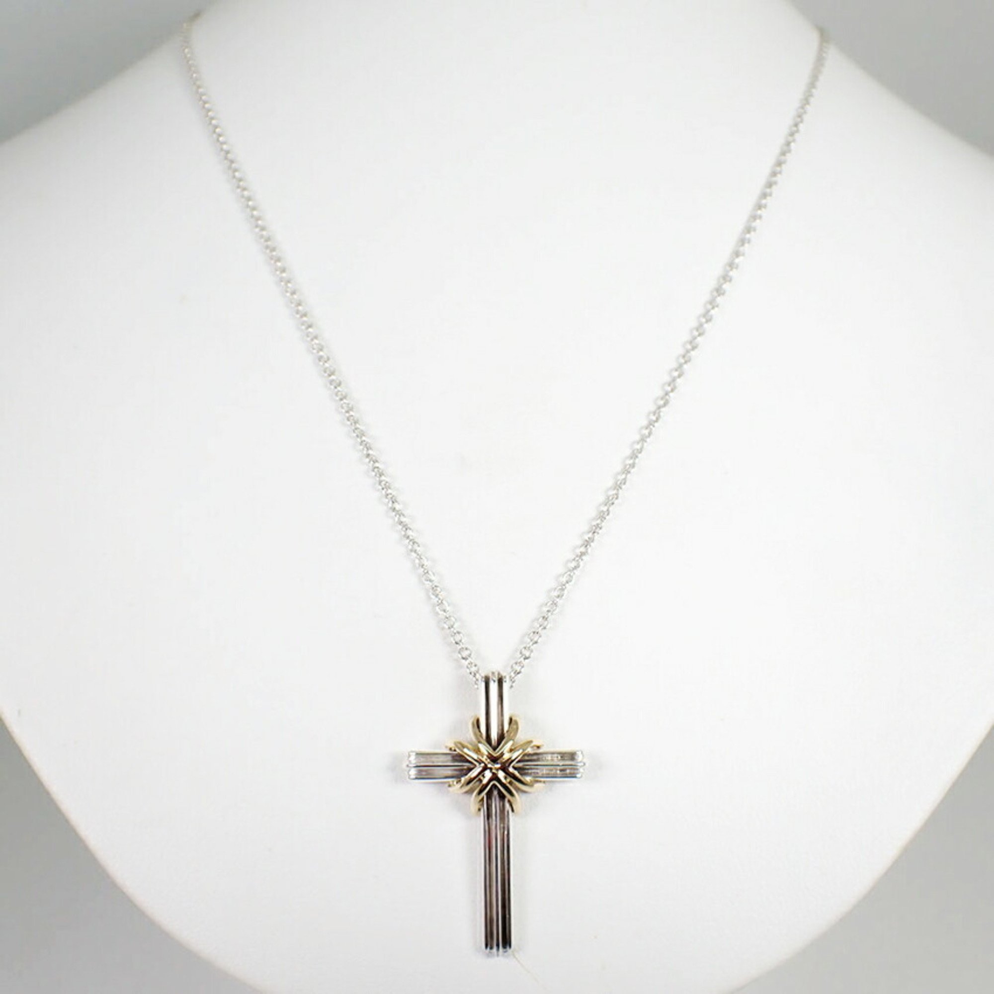 TIFFANY Tiffany 925 Signature Cross Pendant Necklace