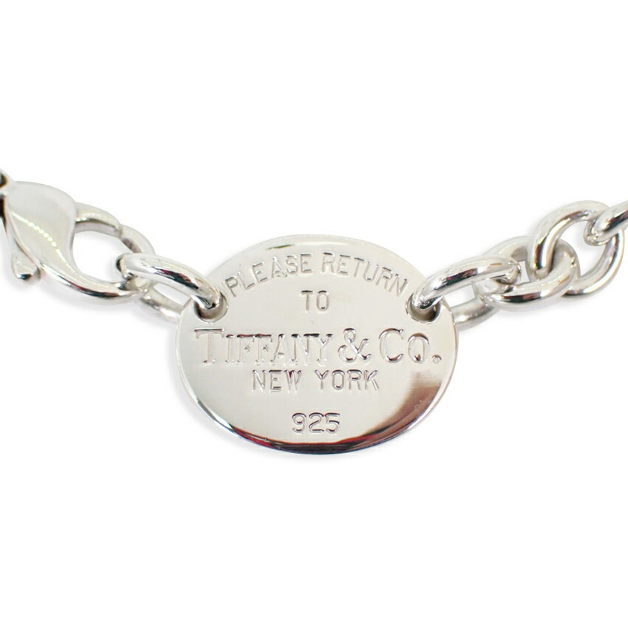 TIFFANY 925 Return to Tiffany Oval Tag Choker Necklace