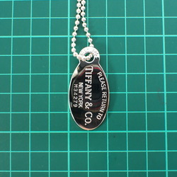 TIFFANY 925 Return to Tiffany Oval Tag Pendant Necklace