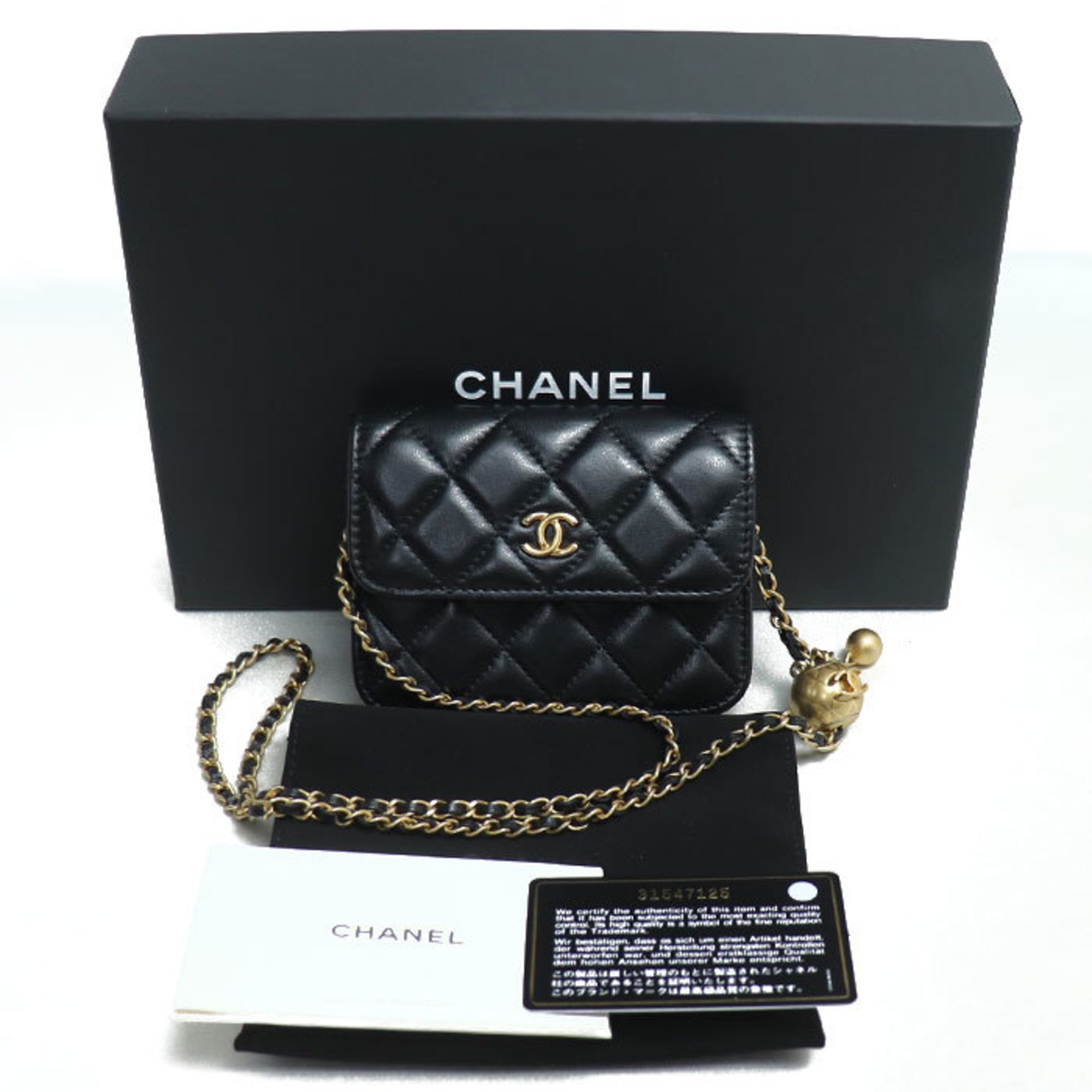 CHANEL Chanel Matelasse Shoulder Bag Black AP1628 Chain Clutch Women's