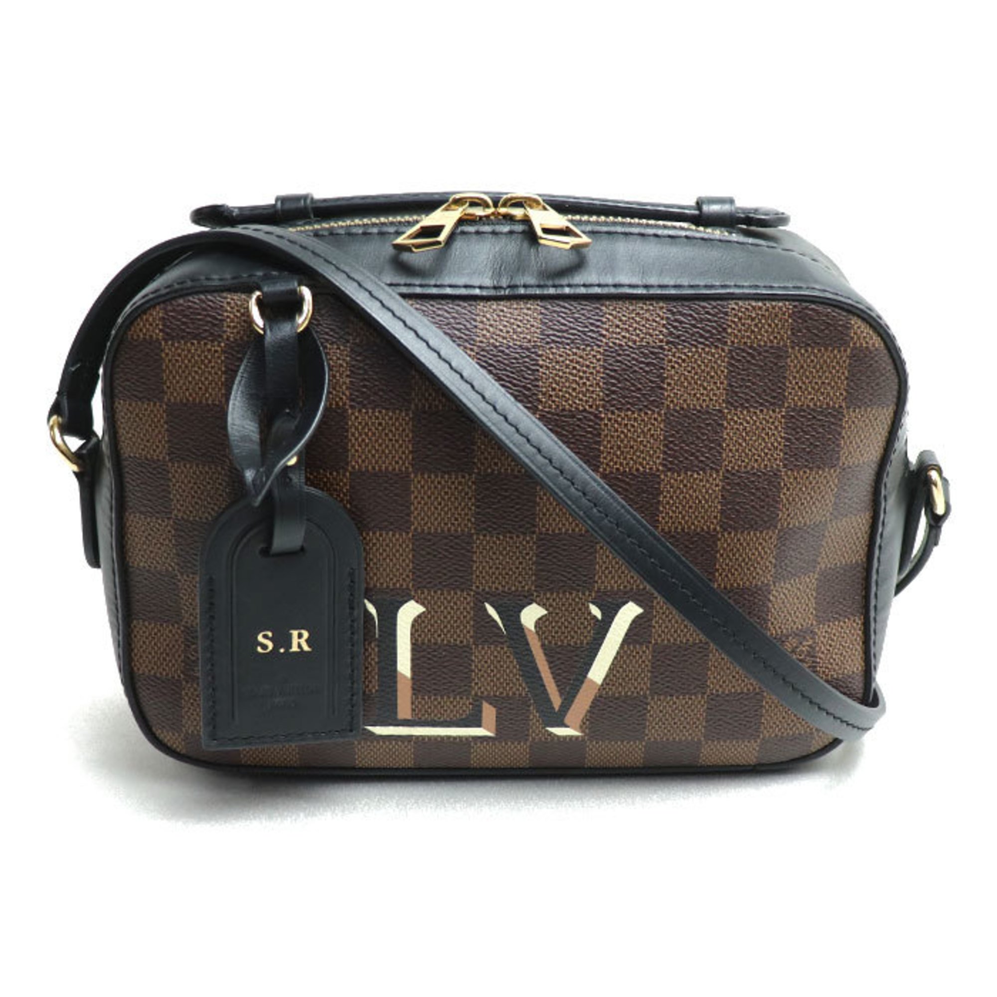 LOUIS VUITTON Santa Monica 2-Way Shoulder Bag Damier Brown Black N40189 Women's