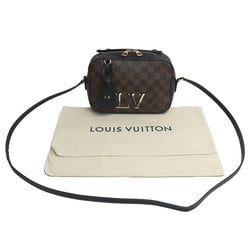 LOUIS VUITTON Santa Monica 2-Way Shoulder Bag Damier Brown Black N40189 Women's