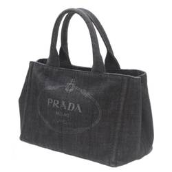 PRADA Prada Handbag Canapa Grey Denim 1BG439 Cotton