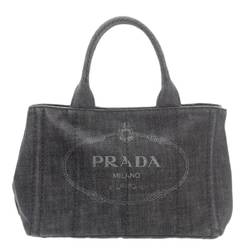 PRADA Prada Handbag Canapa Grey Denim 1BG439 Cotton