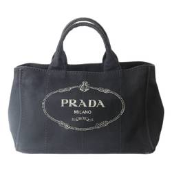 PRADA Prada 2way Tote Bag Canapa Black Cotton