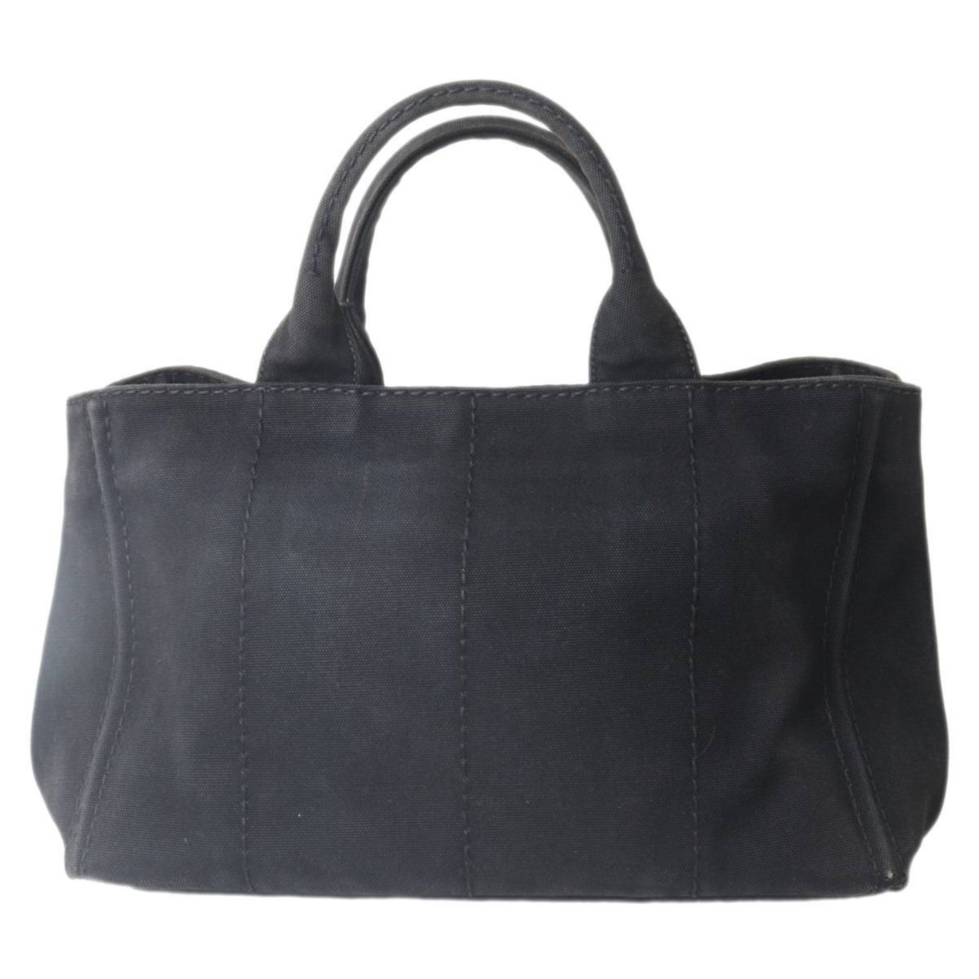 PRADA Prada 2way Tote Bag Canapa Black Cotton